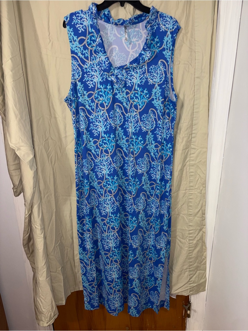 Lulu-B Blue Printed Sleeveless Maxi Dress
